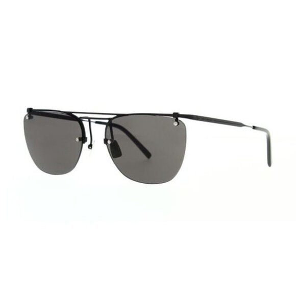 NEW SL600 001 SAINT LAURENT SUNGLASSES UNISEX BLACK ROUND EYEWEAR - Picture 1 of 6